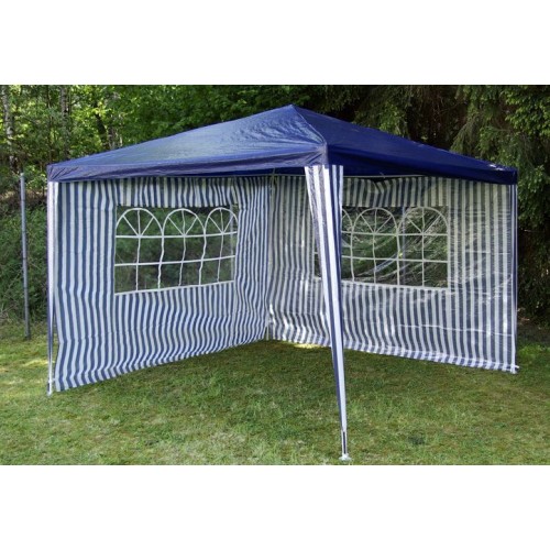 Záhradný párty stan - modrý 3 x 3 m + 2 bočné steny