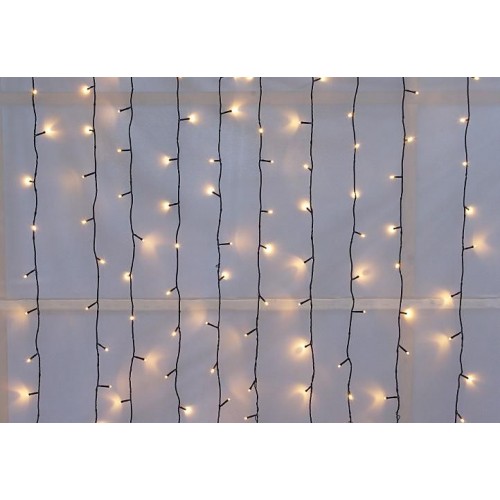 NEXOS diLED svetelný záves 200 LED, teplá biela + napájanie