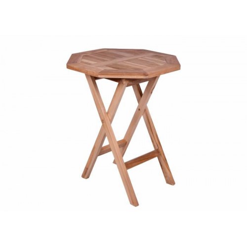 DIVERO záhradný stolík z teakového dreva, Ø 60cm