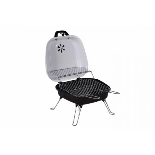 Kufríkový gril na drevené uhlie Gart, biely
