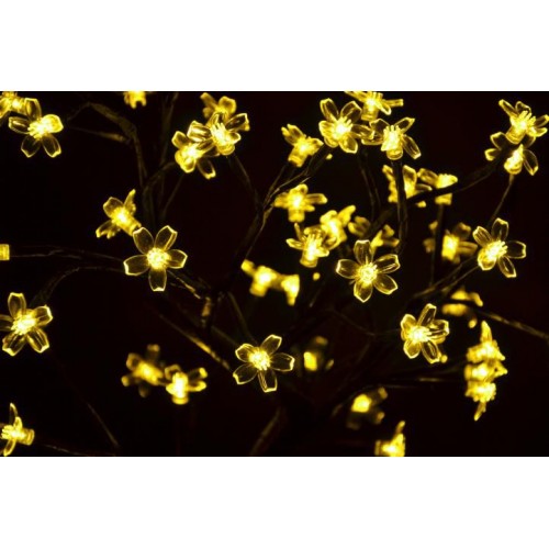 NEXOS Osvetlenie LED strom s kvietkami, teplá biela