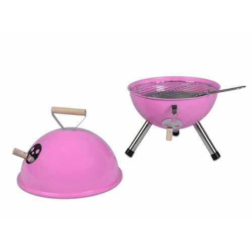 Záhradný vonkajší Mini BBQ gril ružový