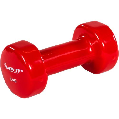 Sada vinylových činiek MOVIT 2 x 3 kg červené