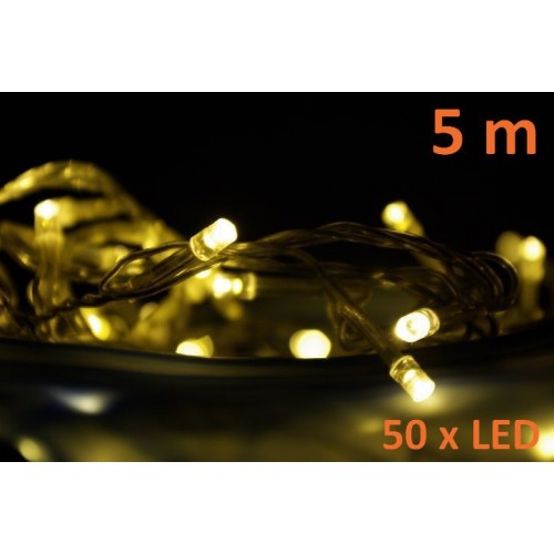 LED osvetlenie 5 m - teple biele, 50 diód