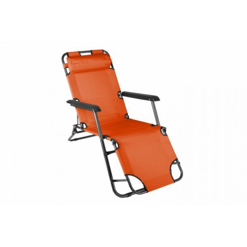 Skladacie záhradné ležadlo - oranžové