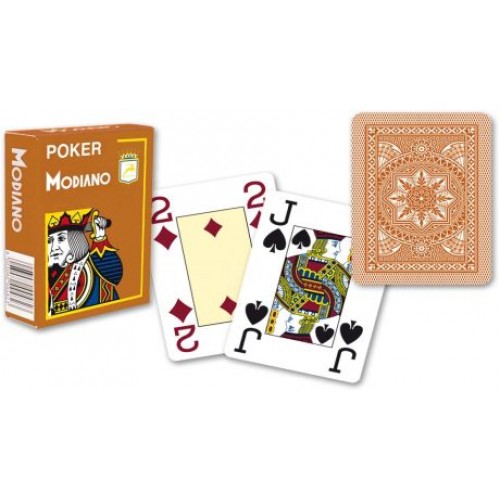 Modiano 4 rohy 100% plastové karty - Hnědé