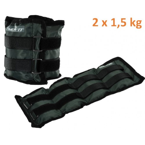MOVIT záťažové manžety, 2 x 1,5 kg sivá
