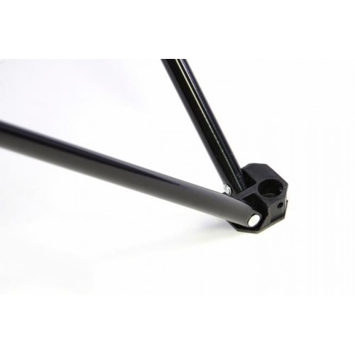 Skladacia kempingová stolička s držiakom nápojov, čierna