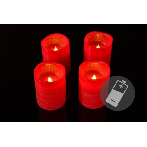 NEXOS Dekoratívna sada 4 adventné LED sviečky, červené NEXOS Dekoratívna sada 4 adventné LED sviečky, červené
