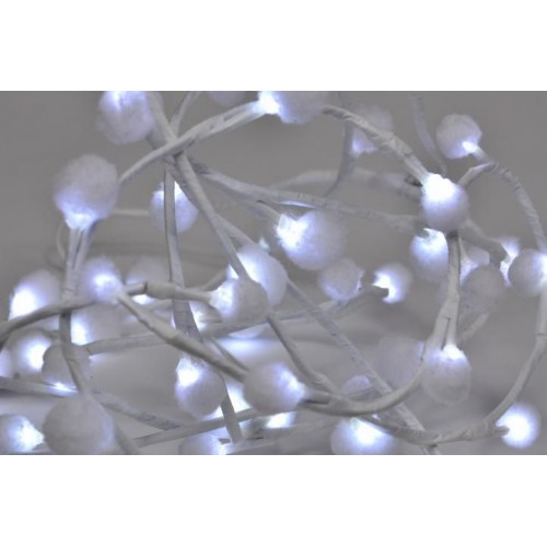 Vánoční LED osvětlení - sněhové vločky - 48 LED, studená bílá