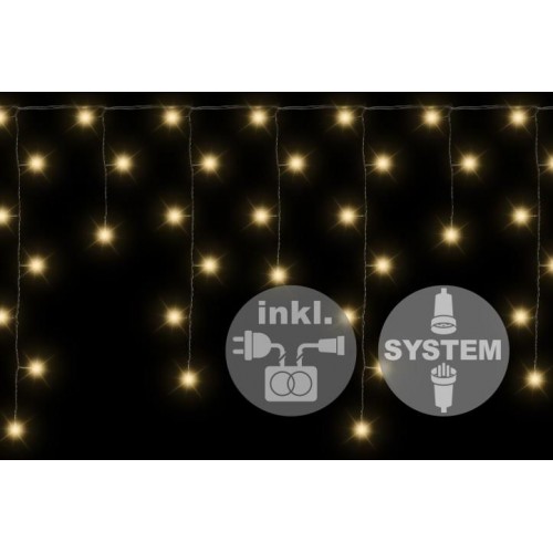 NEXOS diLED svetelný dážď 180 LED, teplá biela + napájanie