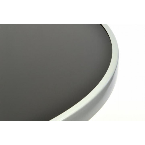 Záhradný bistro stolík sklenený so sklápacou doskou – strieborný