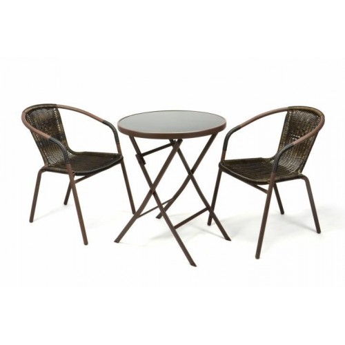 Záhradný balkónový set skladací bistro stolík + dve stoličky