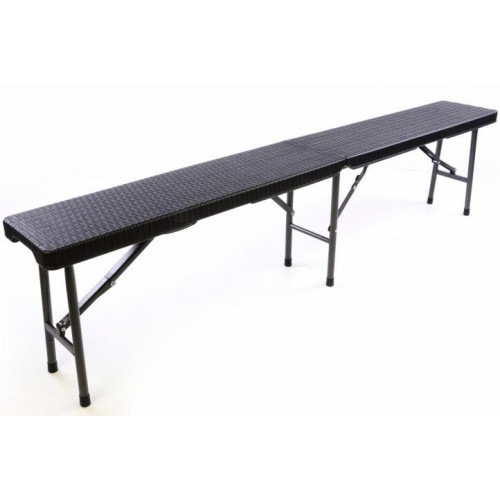 Skladacia záhradná lavica v ratanovom designe - 180 x 25 cm