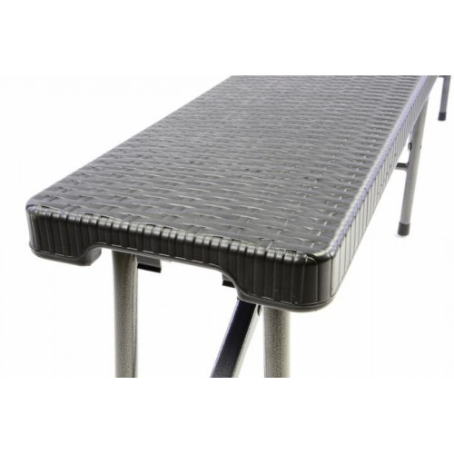 Skladacia záhradná lavica v ratanovom designe - 180 x 25 cm