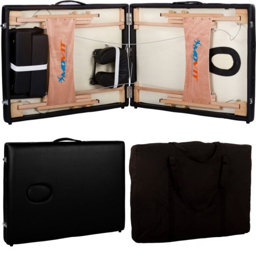 Prenosné masážne ležadlo čierne MOVIT