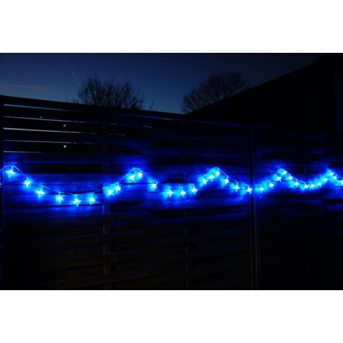 Vianočné LED osvetlenie - modré hviezdy, 4 m