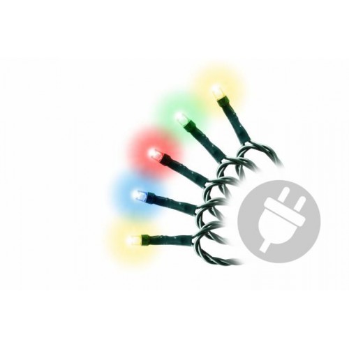 NEXOS Vianočná reťaz 4 m, 40 LED, farebná, zelený kábel