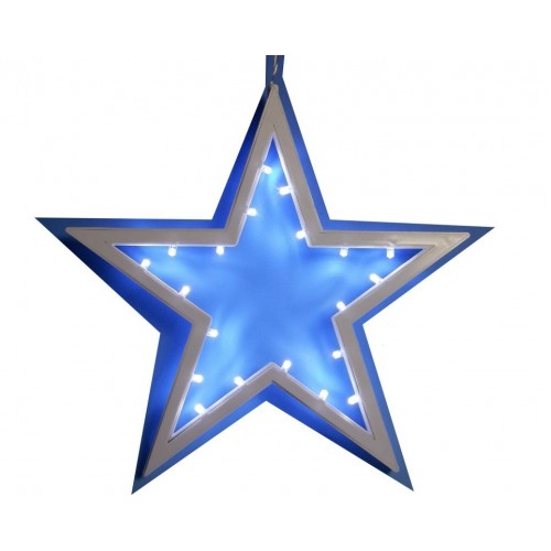 Vianočná závesná hviezda - 25,5 cm, 20 LED, studeno biela