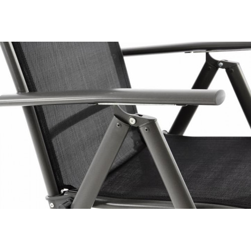 Záhradná sada 2 x hliníkové skladacie kreslo s podnožkou RELAX - antracit