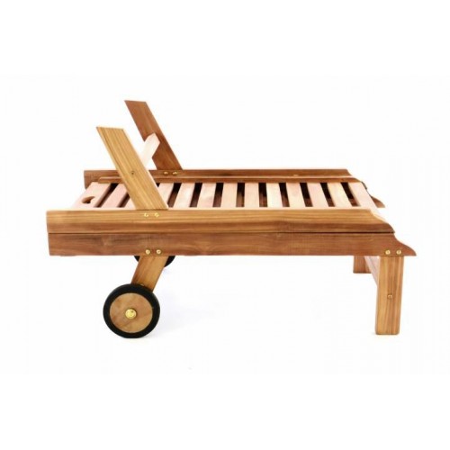 Polohovateľné lehátko z teakového dreva DIVERO