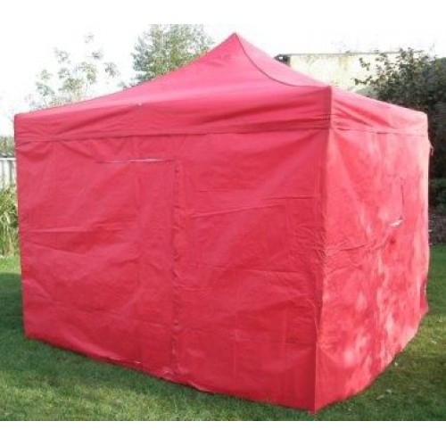 Záhradný párty stan DELUXE nožnicový + bočné steny - 3 x 3 m červená