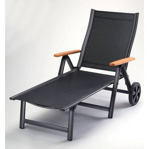 Záhradné polohovacie lehátko ASS COMFORT - antracit + čierna