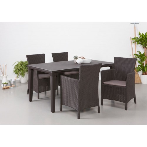 Záhradné kreslo MONTANA - hnedé + sivohnedé podušky