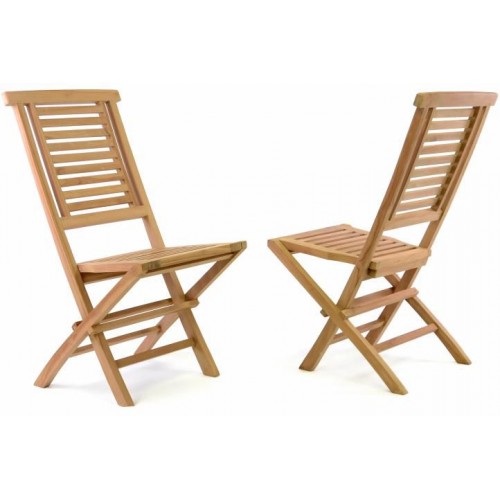 Sada 2 ks záhradnej stoličky DIVERO Hantown - teakové drevo