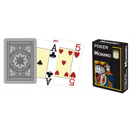 Modiano 4 rohy 100 % plastové karty - čierne