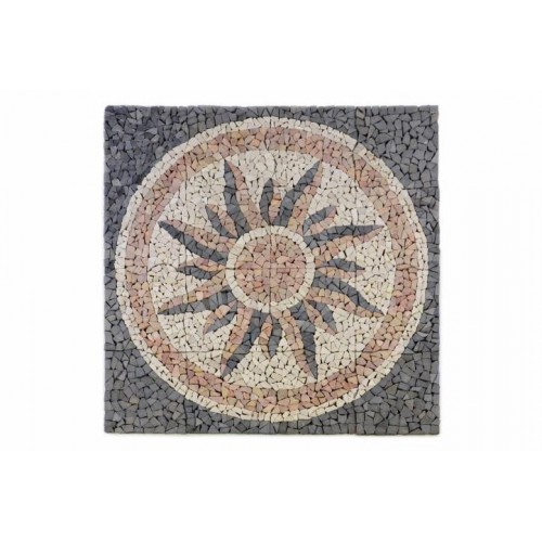 Mramorová mozaika - motív slnka obklady 120 x 120 cm