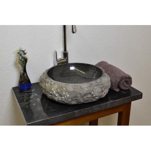 Umývadlo z kameňa DIVERO - čierny mramor