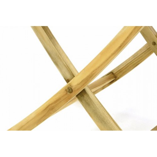 Skladací záhradný stolík DIVERO - teakové drevo neošetrené - 80 cm