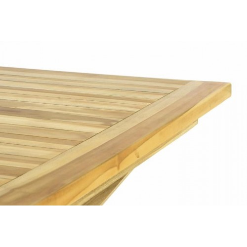 Skladací záhradný stolík DIVERO - teakové drevo neošetrené - 80 cm