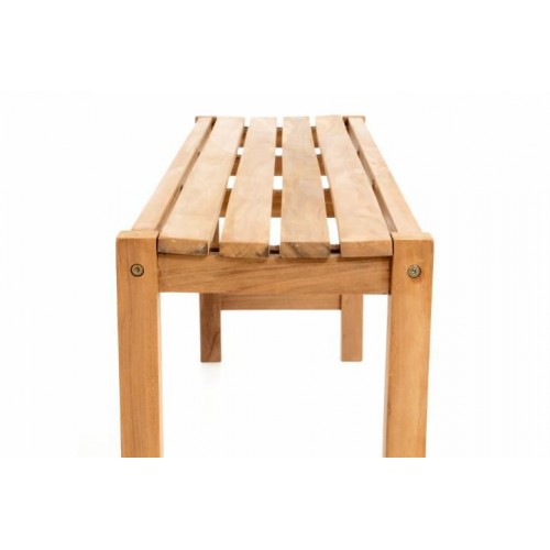 Záhradný set lavíc a stola DIVERO - ošetrené teakové drevo - 135 cm