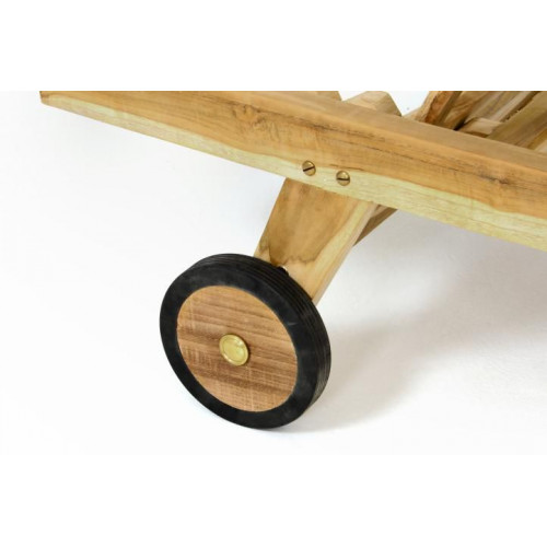 Polohovateľné lehátko z teakového dreva DIVERO