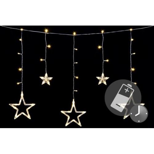 NEXOS Vianočná reťaz - hviezdy, 0,6 m, 61 LED, tepleá biela