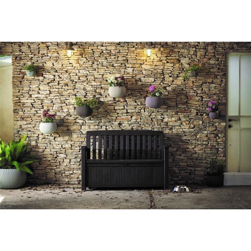 Záhradná lavica s úložným priestorom PATIO - hnedá