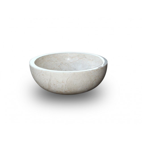 Umývadlo z prírodného kameňa Gemma 501 leštený mramor Ø 40 cm Cream