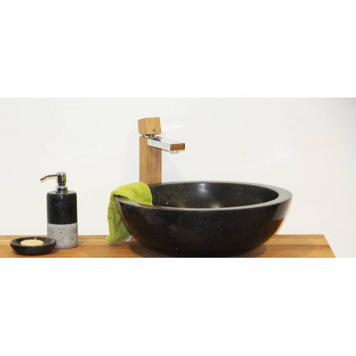 Kamenné umývadlo Gemma 501 leštený mramor Ø 50 cm Black