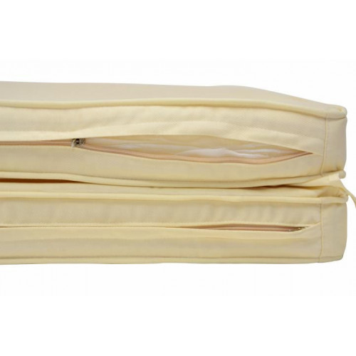 Záhradné drevené lehátko DIVERO Florentine + polstrovanie - béžové