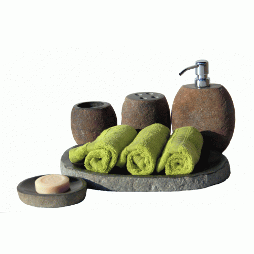 Kamenná kúpeľňová sada Natural River Stone