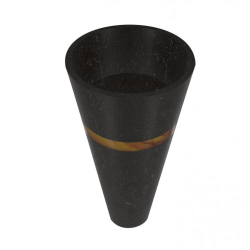 Voľne stojace kamenné umývadlo Perlui - čierny mramor s onyxom