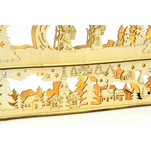 Vianočná dekorácia - vianočná krajina - 10 LED diód