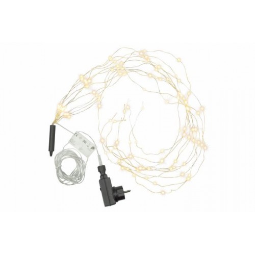 Vianočné dekoratívne osvetlenie - drôtiky - 100 LED teplá biela
