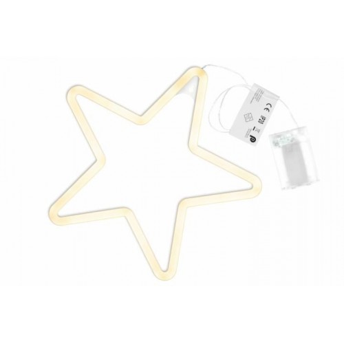 NEXOS Dekorácia - neónová hviezda, 120 LED, teplá biela