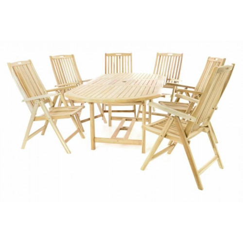 Záhradný drevený set z teakového dreva - 6 stoličiek, stôl