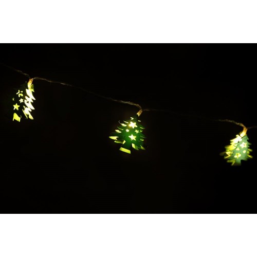 HOLZ Vianočná dekoratívna reťaz - zelené stromčeky - 10 LED
