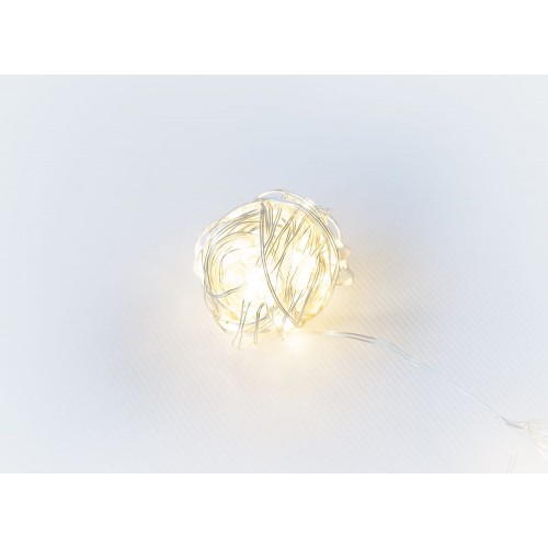 NEXOS LED osvetlenie strieborný drôt, 40 LED, teplá biela NEXOS LED osvetlenie strieborný drôt, 40 LED, teplá biela