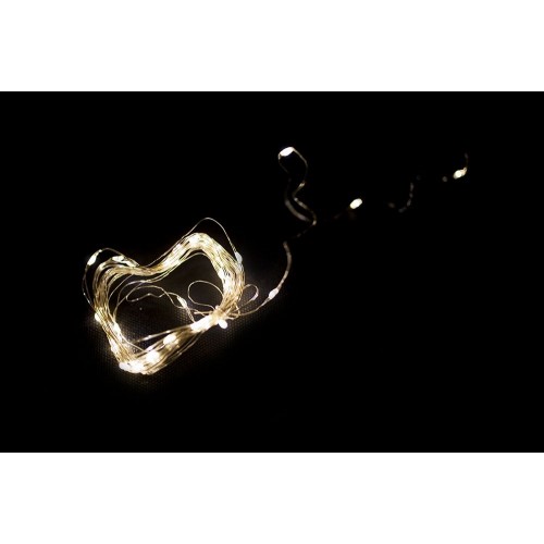 NEXOS LED osvetlenie strieborný drôt, 40 LED, teplá biela NEXOS LED osvetlenie strieborný drôt, 40 LED, teplá biela